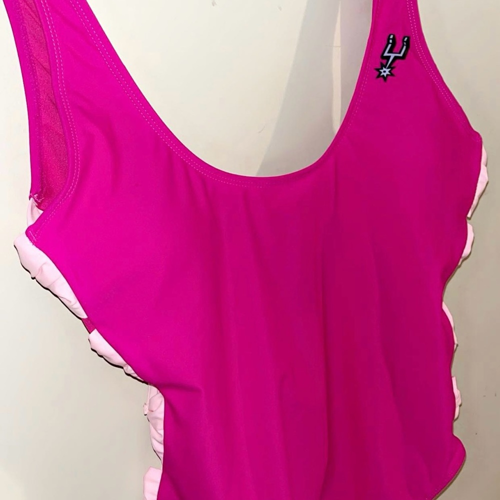 New Women San Antonio Spurs Logo Pink Swimsuit